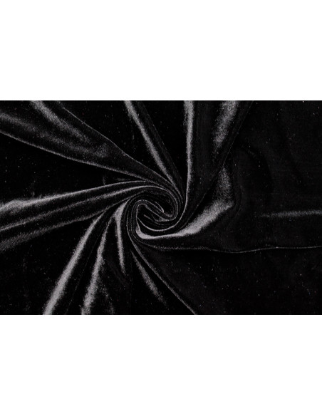 Tissu Velours Extensible Noir -Au Mètre