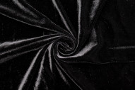 Tissu Velours Extensible Noir -Au Mètre