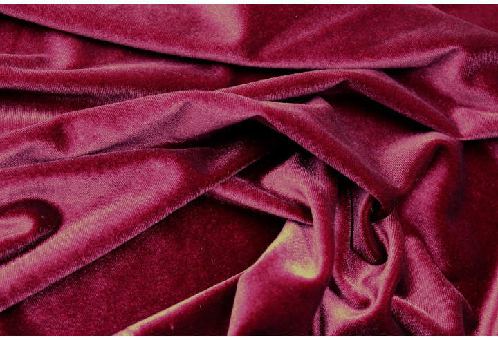 Tissu Velours Extensible Bordeaux -Au Mètre
