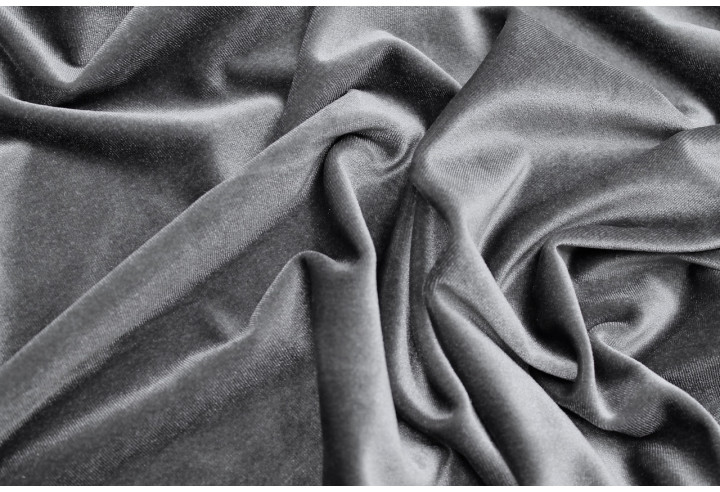 Tissu Velours Extensible Gris -Au Mètre