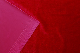 Tissu Velours Extensible Rouge -Coupon de 3 mètres