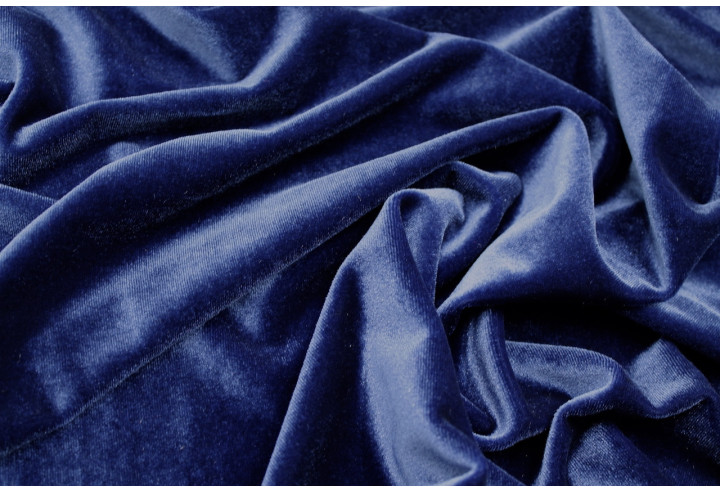 Tissu Velours Extensible Indigo foncé -Au Mètre