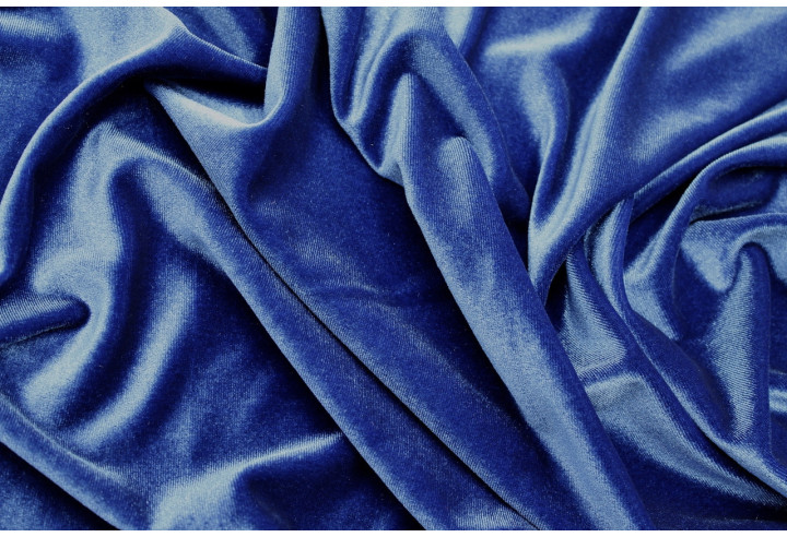Tissu Velours Extensible Indigo clair -Au Mètre