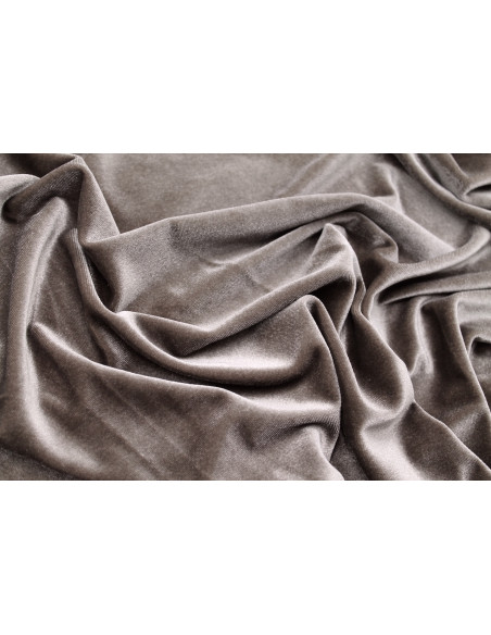 Tissu Velours Extensible Taupe -Au Mètre