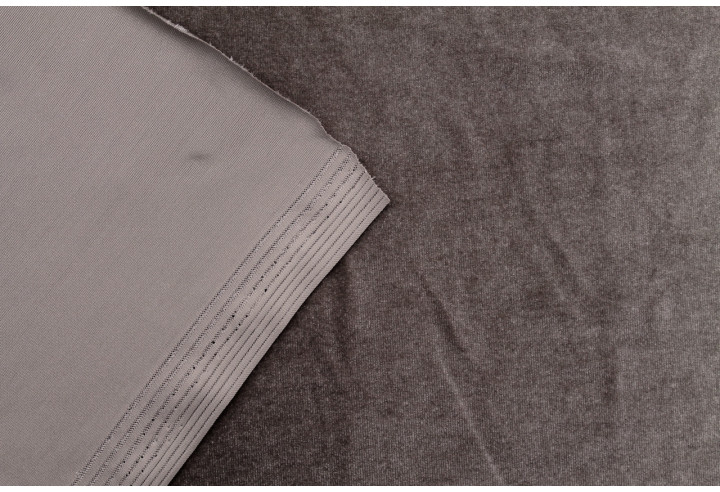 Tissu Velours Extensible Taupe -Au Mètre