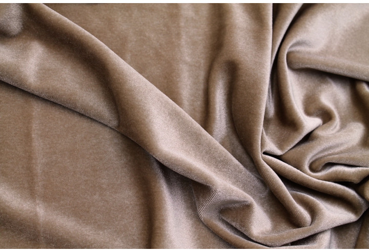 Tissu Velours Extensible Beige -Au Mètre