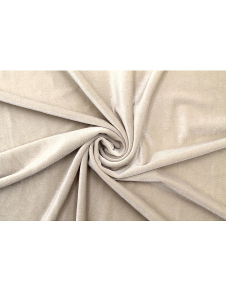 Tissu Velours Extensible Beige clair -Au Mètre