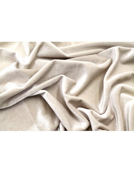 Tissu Velours Extensible Beige clair -Au Mètre
