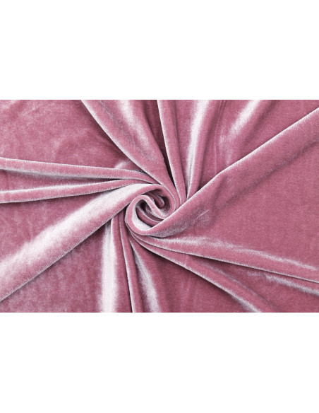 Tissu Velours Extensible Vieux Rose -Au Mètre
