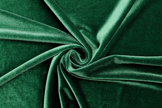 Tissu Velours Extensible Vert -Coupon de 3 mètres