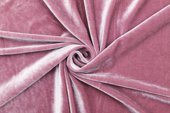 Tissu Velours Extensible Vieux Rose -Coupon de 3 mètres