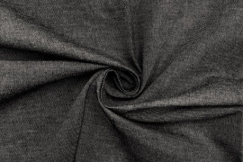 Tissu Jean Coton Chemise Noir -Coupon de 3 mètres