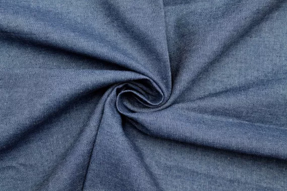 Tissu Jean Coton Chemise Bleu -Coupon de 3 mètres