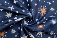 Tissu Doublure Imperméable Imprimé Stars Marine -Au Mètre