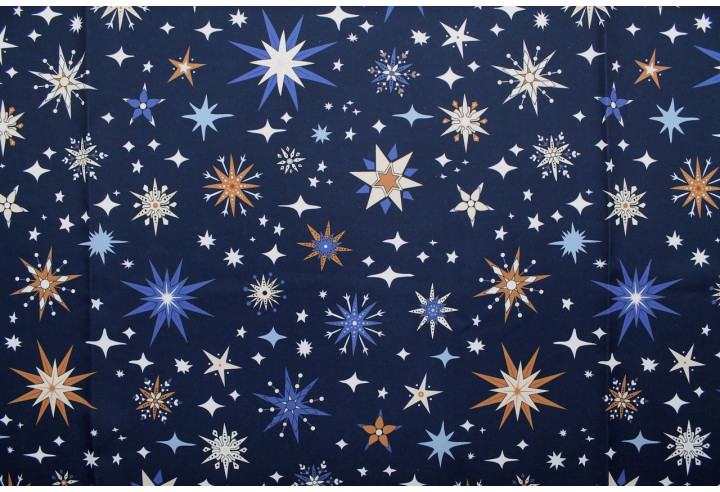 Tissu Doublure Imperméable Imprimé Stars Marine -Au Mètre