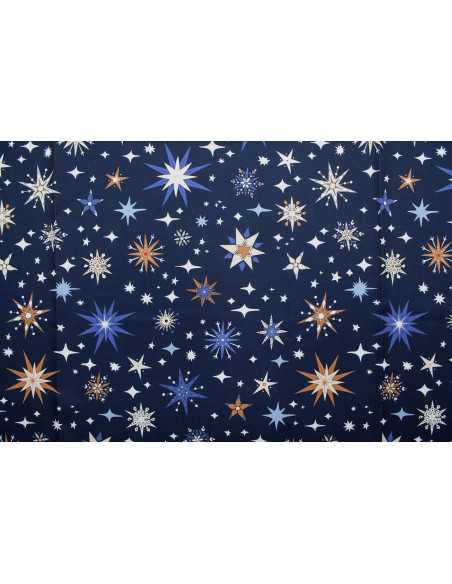 Tissu Doublure Imperméable Imprimé Stars Marine -Au Mètre