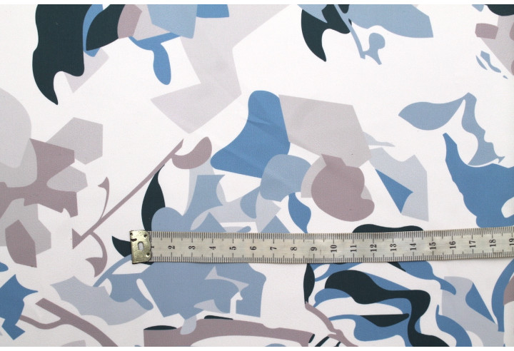 Tissu Doublure Imperméable Imprimé Artistik Blanc -Au Mètre