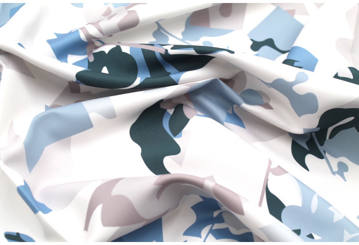 Tissu Doublure Imperméable Imprimé Artistik Blanc -Au Mètre