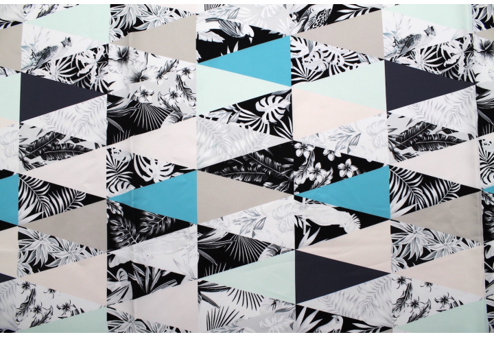Tissu Doublure Imperméable Imprimé Triangle Tropical -Au Mètre