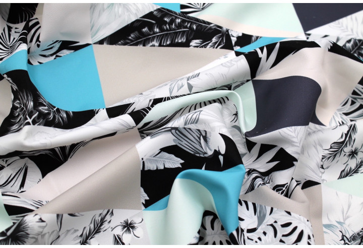 Tissu Doublure Imperméable Imprimé Triangle Tropical -Au Mètre