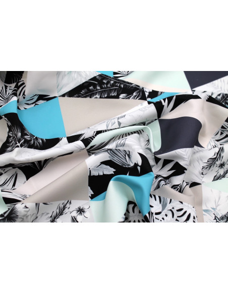 Tissu Doublure Imperméable Imprimé Triangle Tropical -Au Mètre
