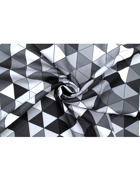 Tissu Doublure Imperméable Imprimé Damier Triangle -Au Mètre