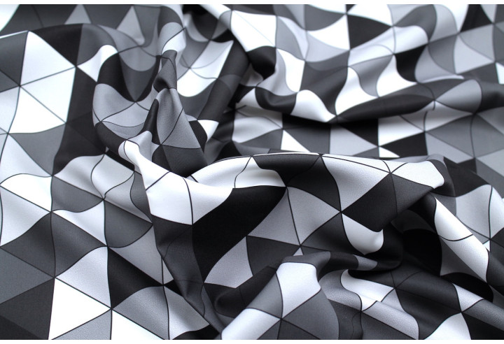 Tissu Doublure Imperméable Imprimé Damier Triangle -Au Mètre