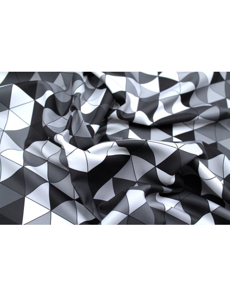 Tissu Doublure Imperméable Imprimé Damier Triangle -Au Mètre