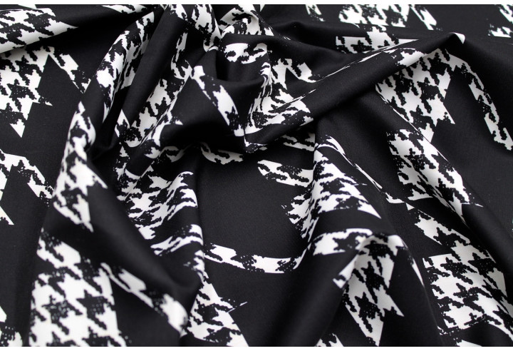 Tissu Doublure Imperméable Imprimé Pied de Poule -Au Mètre