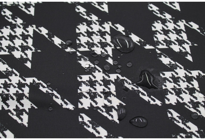 Tissu Doublure Imperméable Imprimé Pied de Poule -Au Mètre