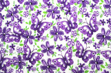 Tissu Popeline Coton Imprimé Papifleur Violet -Au Mètre