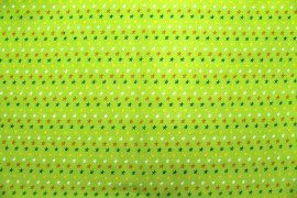 Tissu Popeline Coton Imprimé Fond Vert Anis Étoiles colorées -Au Mètre