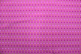 Tissu Popeline Coton Imprimé Fond Fuchsia Étoiles colorées -Au Mètre