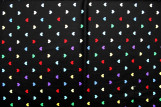 Tissu Popeline Coton Imprimé Fond Noir Cœurs colorés -Au Mètre