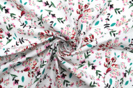 Tissu Popeline Coton Imprimé Fleur Lucie Rose -Au Mètre