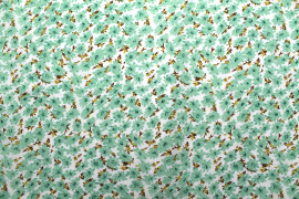 Tissu Popeline Coton Imprimé Fleur Wendy Vert -Au Mètre