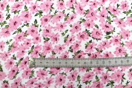 Tissu Popeline Coton Imprimé Fleur Wendy Rose -Au Mètre