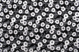 Tissu Popeline Coton Imprimé Fleur Gama Noir -Au Mètre