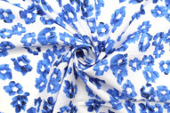 Tissu Popeline Coton Imprimé Tâches Bleu -Au Mètre