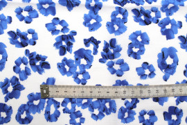 Tissu Popeline Coton Imprimé Tâches Bleu -Au Mètre
