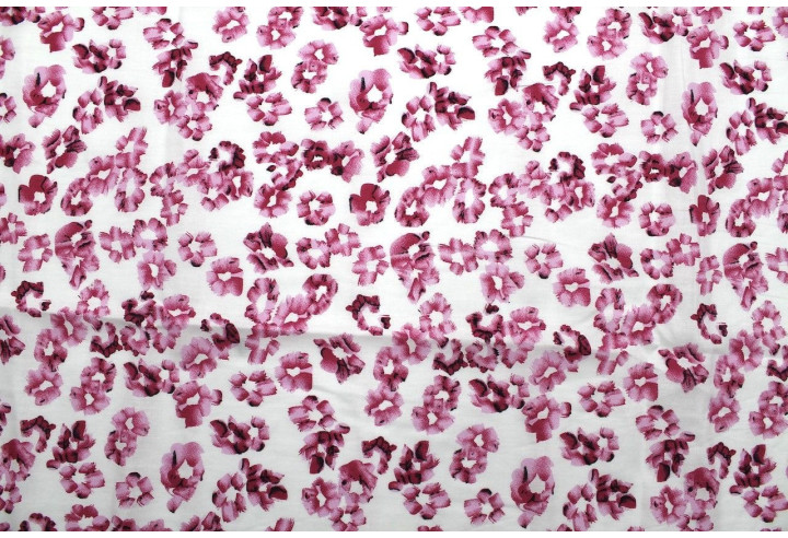 Tissu Popeline Coton Imprimé Tâches Rose -Au Mètre