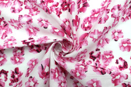 Tissu Popeline Coton Imprimé Tâches Rose -Au Mètre