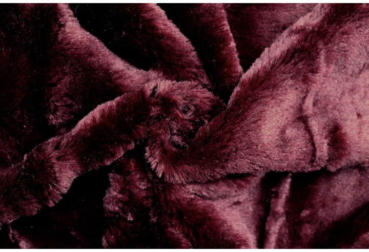 Tissu Velours Doublé Fourrure Bordeaux -Au Mètre