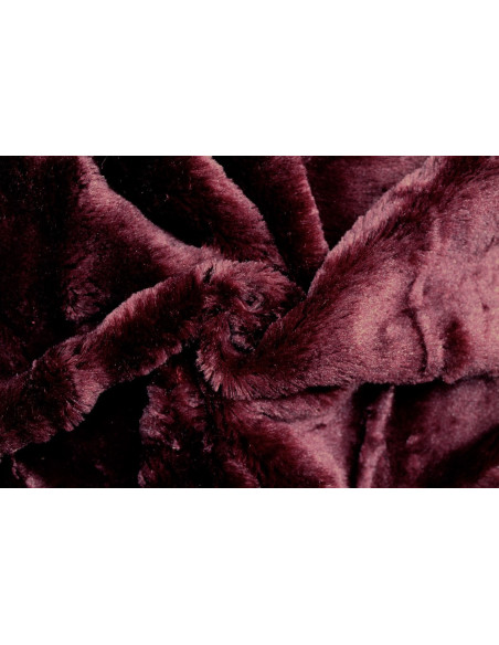 Tissu Velours Doublé Fourrure Bordeaux -Au Mètre
