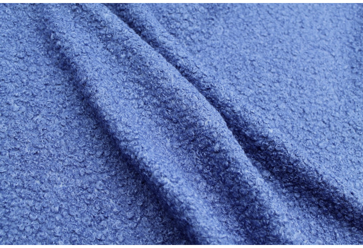 Tissu Tweed Bouclette Chloé Royal -Au Mètre