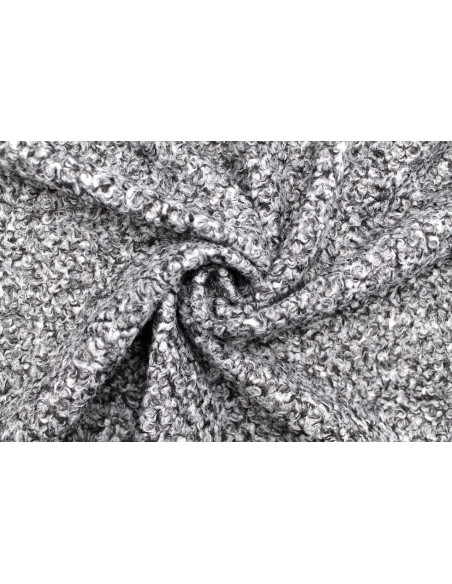 Tissu Tweed Bouclette Chloé Gris chiné -Au Mètre