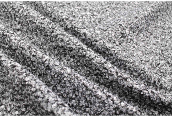 Tissu Tweed Bouclette Chloé Gris chiné -Au Mètre