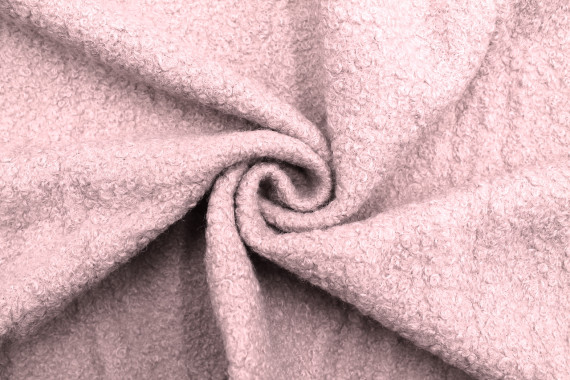 Tissu Tweed Bouclette Chloé Rose poudré -Au Mètre