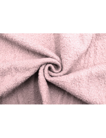 Tissu Tweed Bouclette Chloé Rose poudré -Au Mètre
