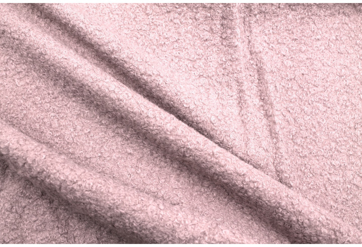 Tissu Tweed Bouclette Chloé Rose poudré -Au Mètre